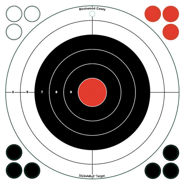 Targets Birchwood Casey Paper BIR 33912          STICKABULL 12"BULLSEYE      5PK